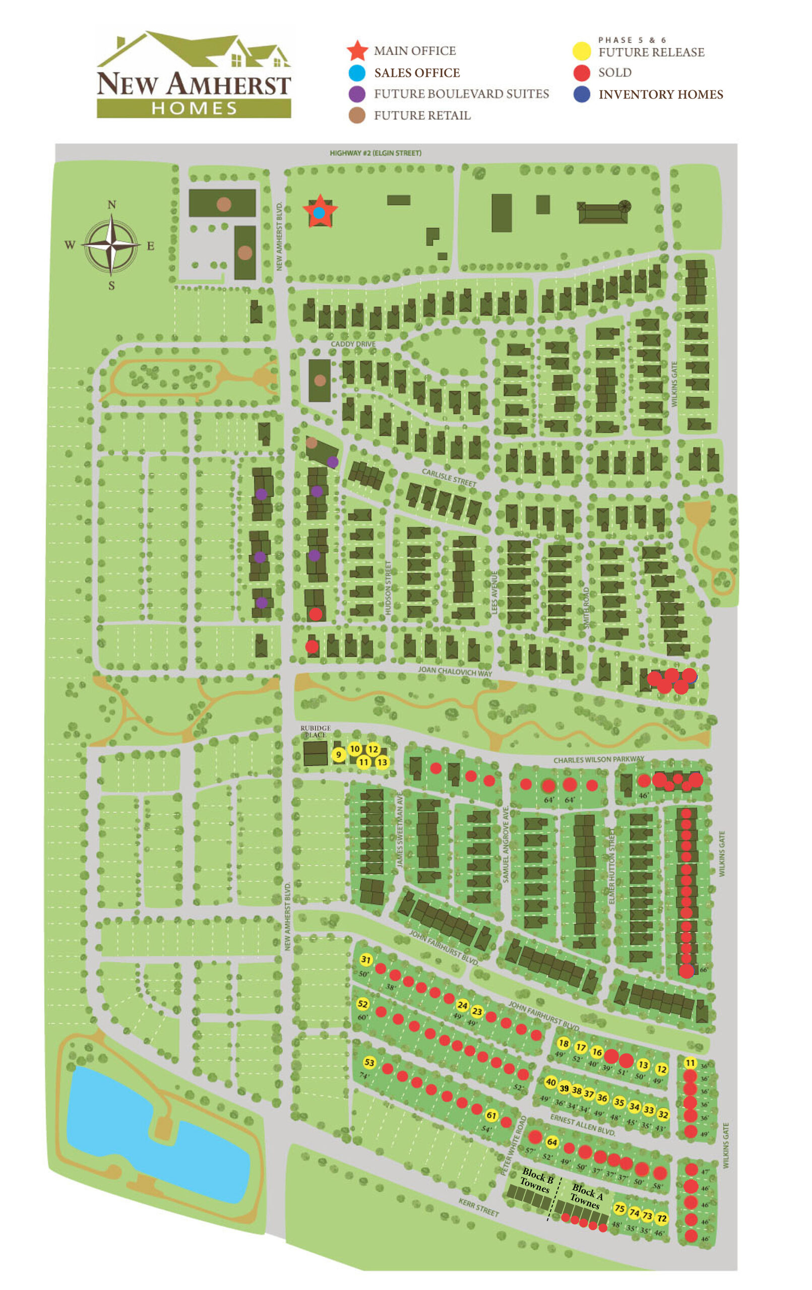 site plan for New Amherst Homes